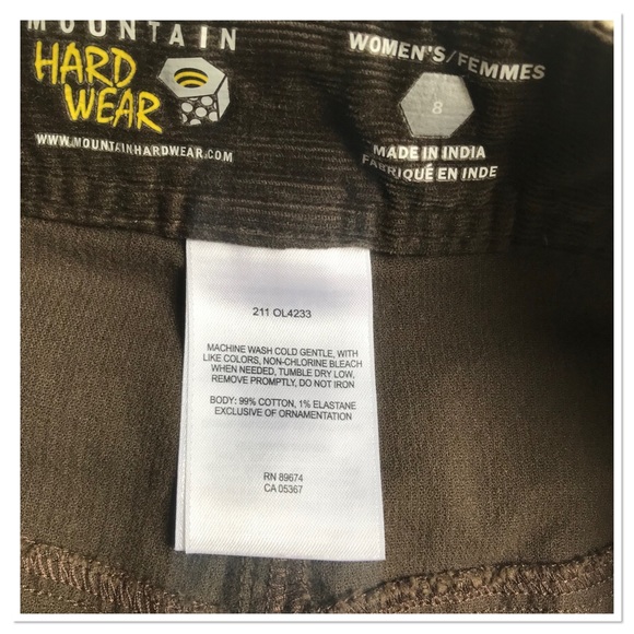 Mountain Hardware Corduroy Zip Fly Button Waist Mini Skirt Brown Size 8 - Picture 8 of 8